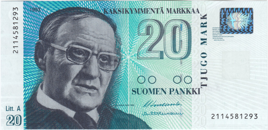 20 Markkaa 1993 Litt.A 2114581293